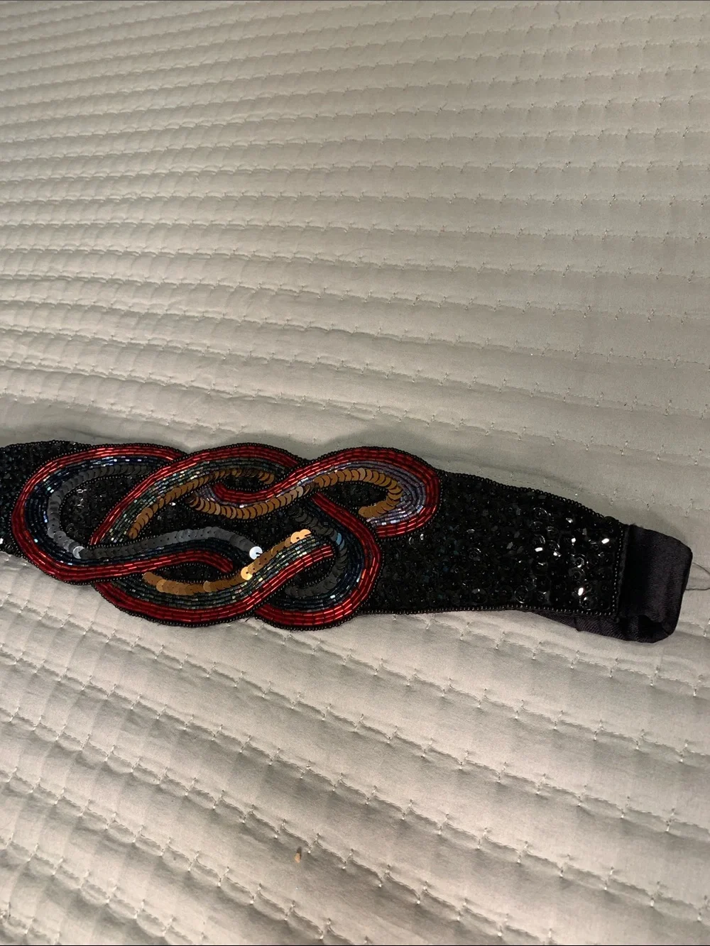 Milor Sequins & Beads Vintage wide wrap Belt Like NEW Adjustable Size S-M 31+”